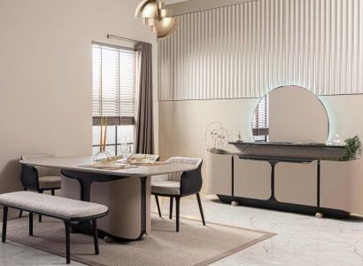 Esszimmermöbel Essecke Esszimmer Essgruppe 8tlg Holz Beige Garnitur